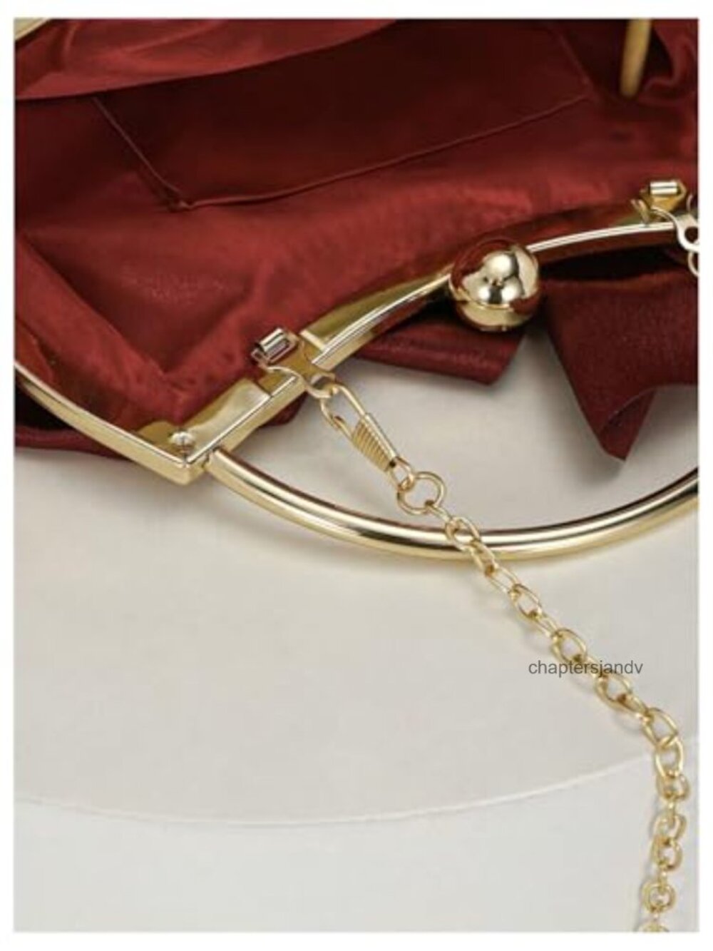 Satin Evening Clutch Formal Wedding Purse with Detachable Chains - Picture 5 of 5